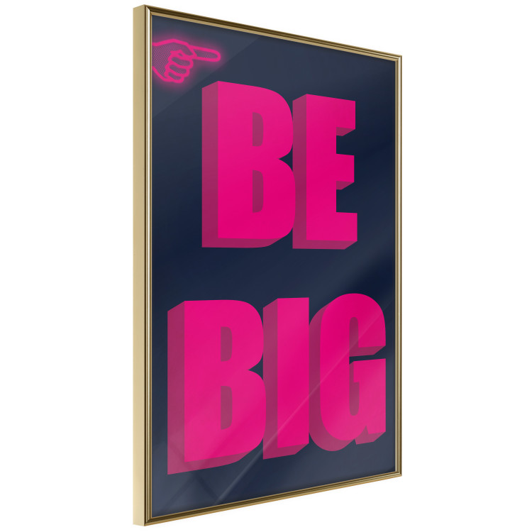 Wall Poster Be Big - intensely pink English texts on a navy blue background 131990 additionalImage 12