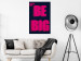 Wall Poster Be Big - intensely pink English texts on a navy blue background 131990 additionalThumb 2