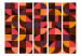 Folding Screen Geometric Mosaic (Red) II (5-piece) - patterned design 133190 additionalThumb 3