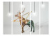 Folding Screen Deer (3D) II (5-piece) - geometric abstraction with animal 133290 additionalThumb 3