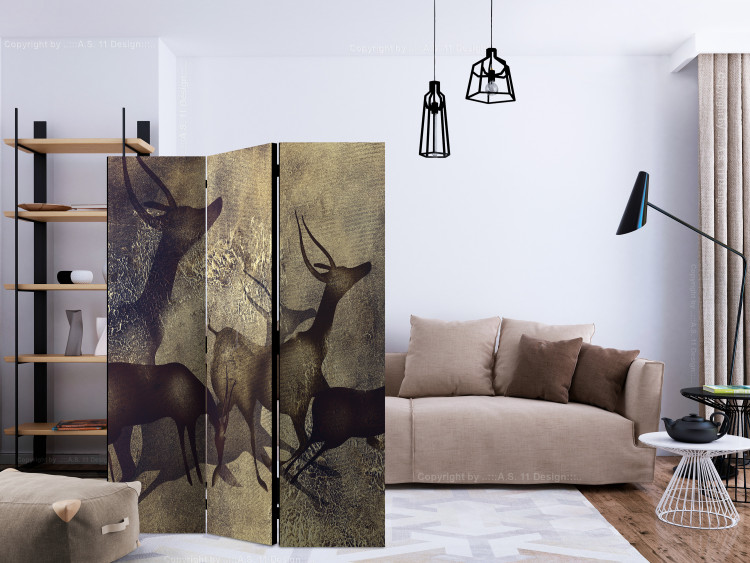 Room Divider Antelopes (3-piece) - silhouettes of wild animals in browns and beiges 133390 additionalImage 4