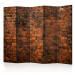 Room Separator Old Wall II (5-piece) - composition with red brick texture 133490