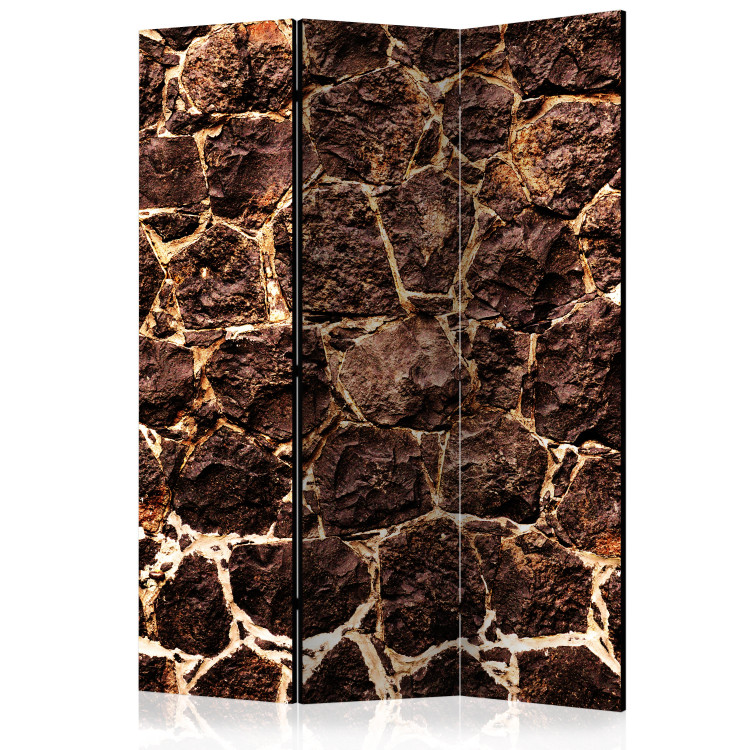 Room Divider Screen Brown Cave - stone and uneven texture of brown bricks 133590