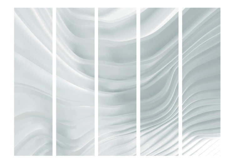 Room Divider Wavy White II - abstract space with light blue waves 133690 additionalImage 3