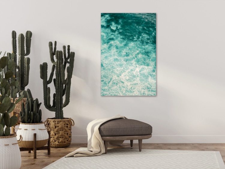 Canvas Print Joyful Dance (1-piece) Vertical - wave landscape on turquoise water 135290 additionalImage 3