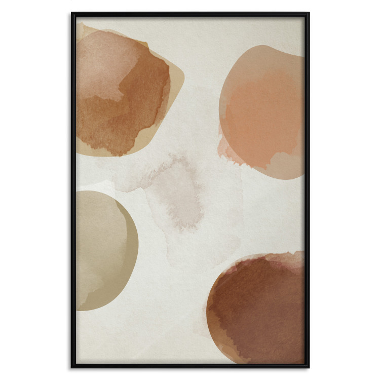 Poster Beige Abstraction - abstract four spheres on a light beige background 135590 additionalImage 9