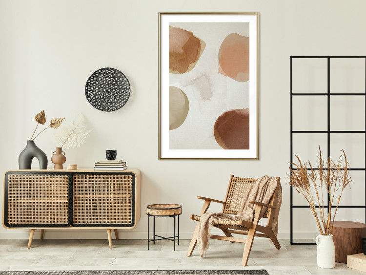 Poster Beige Abstraction - abstract four spheres on a light beige background 135590 additionalImage 24
