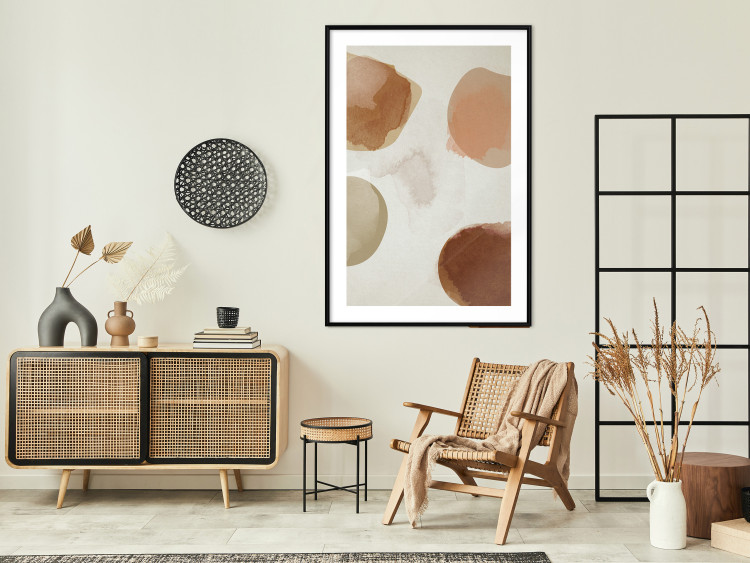 Poster Beige Abstraction - abstract four spheres on a light beige background 135590 additionalImage 25