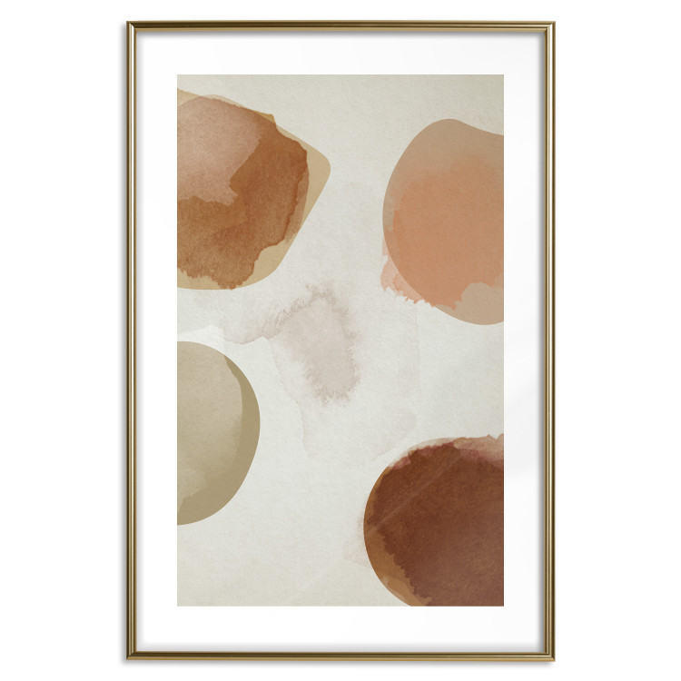 Poster Beige Abstraction - abstract four spheres on a light beige background 135590 additionalImage 2
