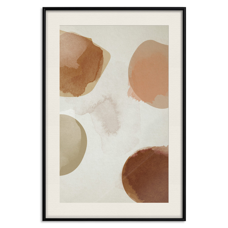 Poster Beige Abstraction - abstract four spheres on a light beige background 135590 additionalImage 3