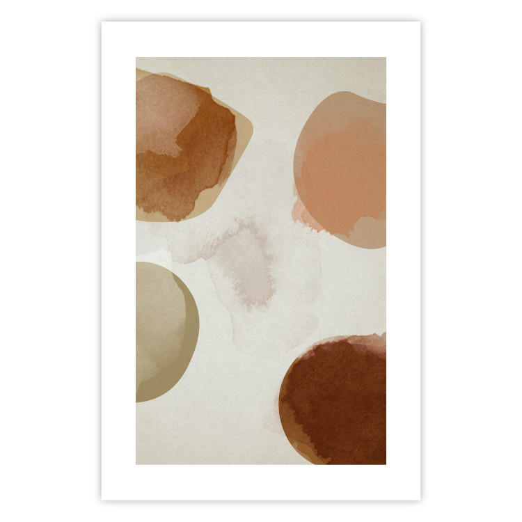 Poster Beige Abstraction - abstract four spheres on a light beige background 135590 additionalImage 26
