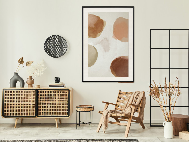Poster Beige Abstraction - abstract four spheres on a light beige background 135590 additionalImage 23