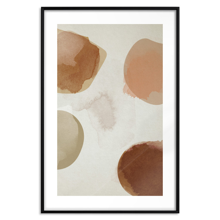 Poster Beige Abstraction - abstract four spheres on a light beige background 135590 additionalImage 3