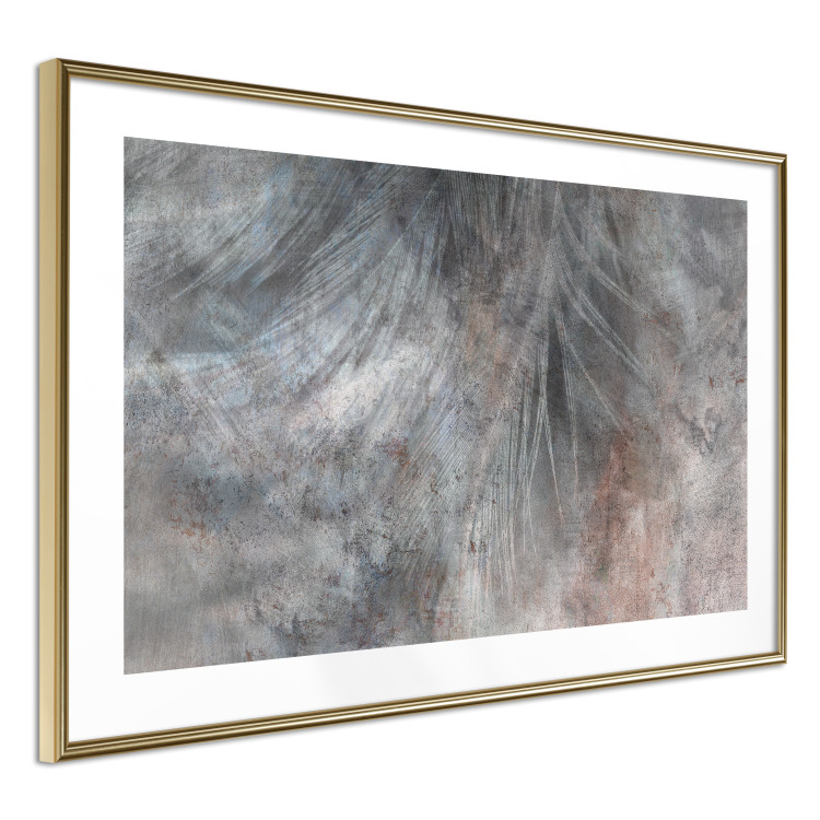 Wall Poster Gray Feather - abstract composition of feathers on a concrete texture 135790 additionalImage 20