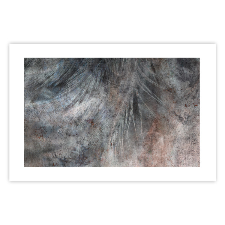 Wall Poster Gray Feather - abstract composition of feathers on a concrete texture 135790 additionalImage 9