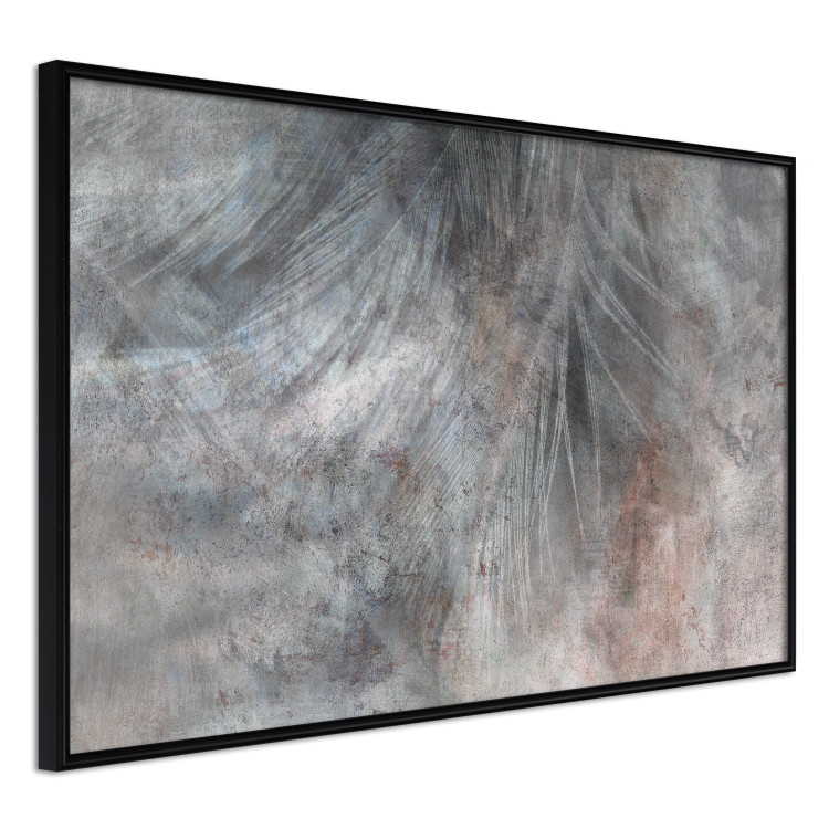 Wall Poster Gray Feather - abstract composition of feathers on a concrete texture 135790 additionalImage 15