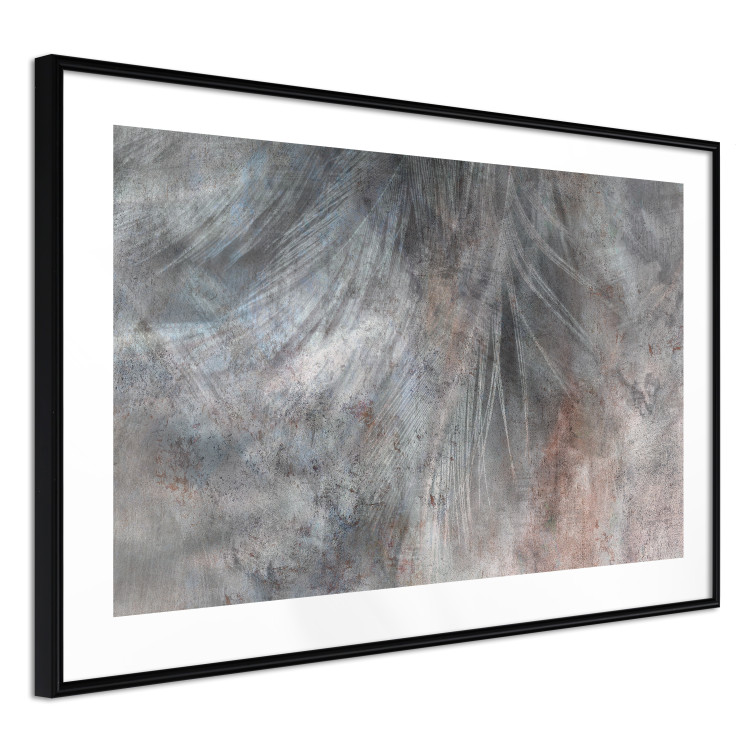 Wall Poster Gray Feather - abstract composition of feathers on a concrete texture 135790 additionalImage 19