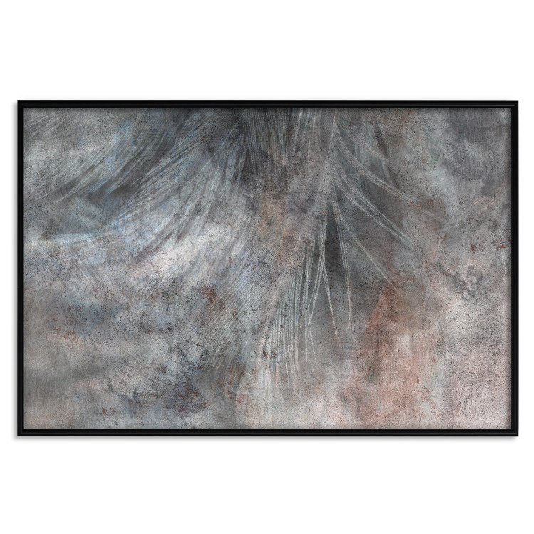 Wall Poster Gray Feather - abstract composition of feathers on a concrete texture 135790 additionalImage 10