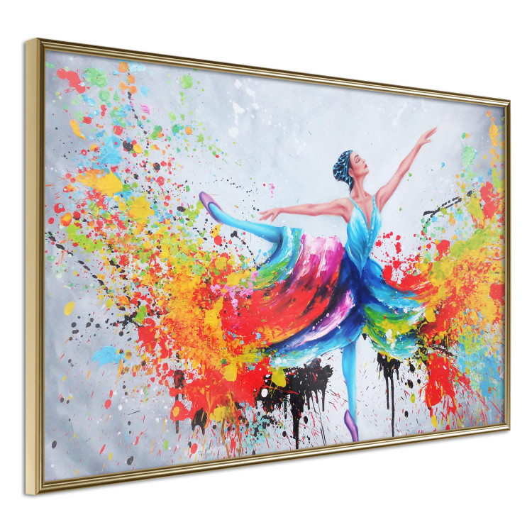 Poster Colorful Ballerina - colorful composition with the silhouette of a dancing woman 136990 additionalImage 16