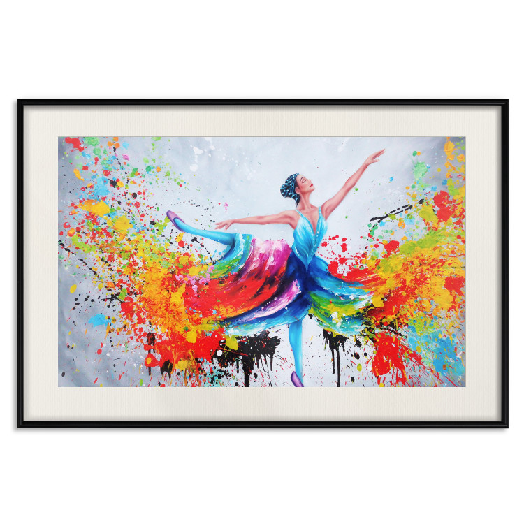Poster Colorful Ballerina - colorful composition with the silhouette of a dancing woman 136990 additionalImage 10