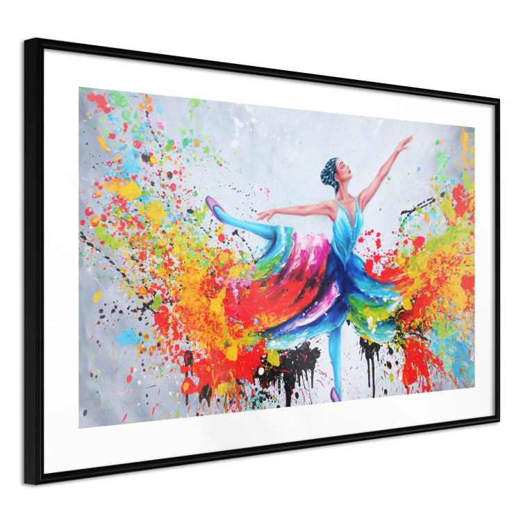 Poster Colorful Ballerina - colorful composition with the silhouette of a dancing woman 136990 additionalImage 15