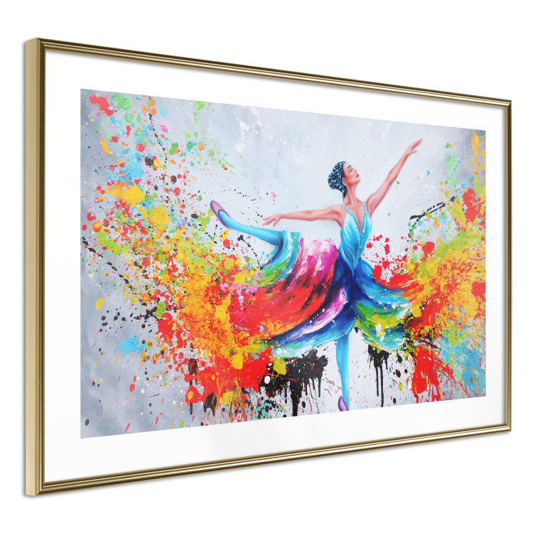 Poster Colorful Ballerina - colorful composition with the silhouette of a dancing woman 136990 additionalImage 20