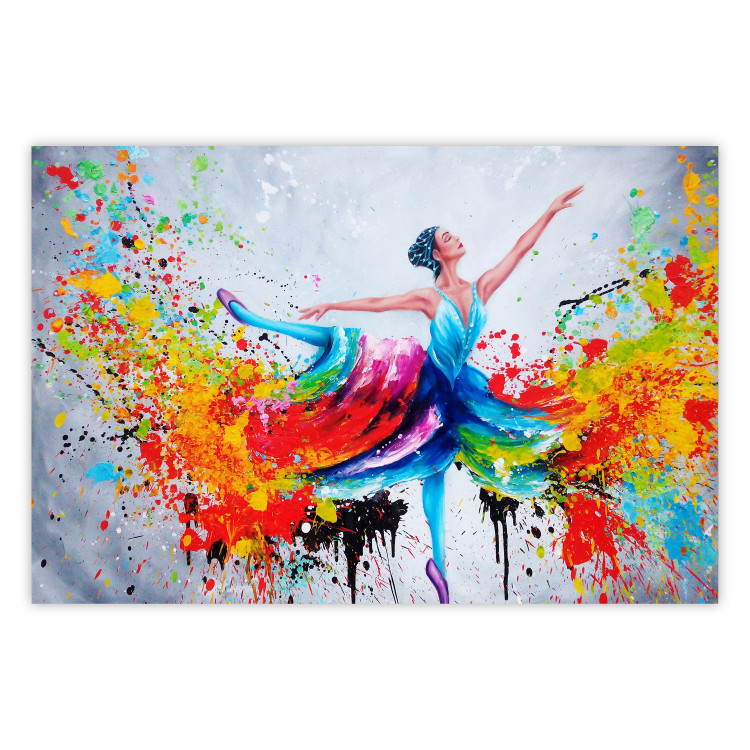 Poster Colorful Ballerina - colorful composition with the silhouette of a dancing woman 136990