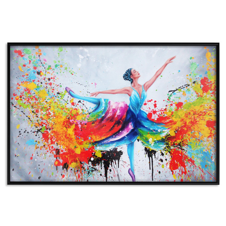 Poster Colorful Ballerina - colorful composition with the silhouette of a dancing woman 136990 additionalImage 3