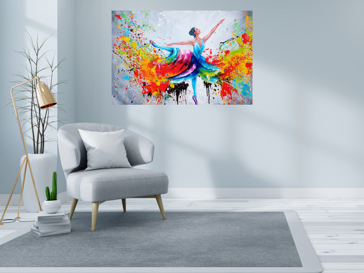 Poster Colorful Ballerina - colorful composition with the silhouette of a dancing woman 136990 additionalImage 6