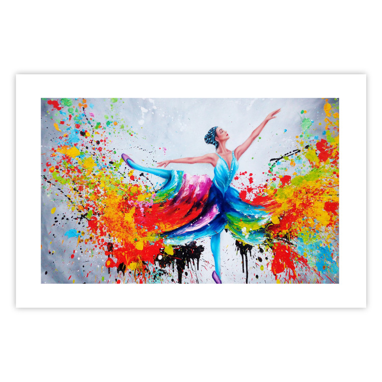 Poster Colorful Ballerina - colorful composition with the silhouette of a dancing woman 136990 additionalImage 4