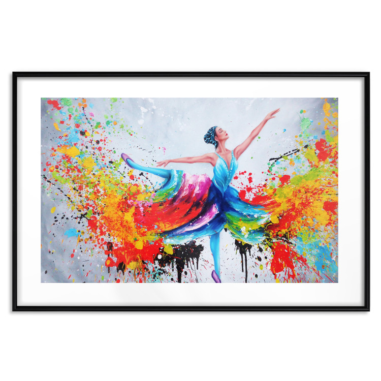 Poster Colorful Ballerina - colorful composition with the silhouette of a dancing woman 136990 additionalImage 8