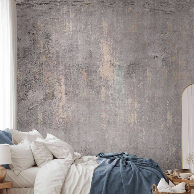 Wall Mural Beige abstraction - grey concrete textured background with golden glow 143190 additionalImage 2