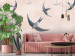 Wall Mural Birds in flight - animals on a background of calm sky in shades of pink 143790