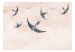 Wall Mural Birds in flight - animals on a background of calm sky in shades of pink 143790 additionalThumb 1