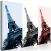 Canvas Art Print Parisian Collage (1-piece) - Eiffel Tower in the national colors of the country 144790 additionalThumb 2