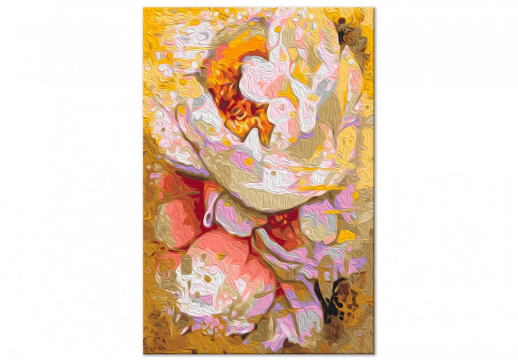 Paint by Number Kit White Flowers - Blooming Bright Camellia on a Golden Abstract Background 146190 additionalImage 3