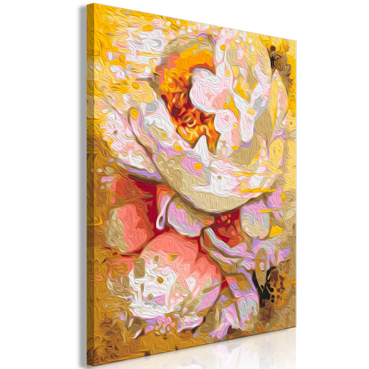 Paint by Number Kit White Flowers - Blooming Bright Camellia on a Golden Abstract Background 146190 additionalImage 4