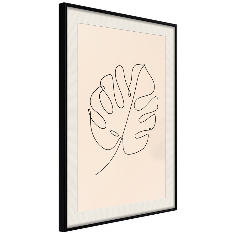 Wall Poster Linear Monstera - Minimalist Delicate Leaf on a Beige Background 146390 additionalImage 9