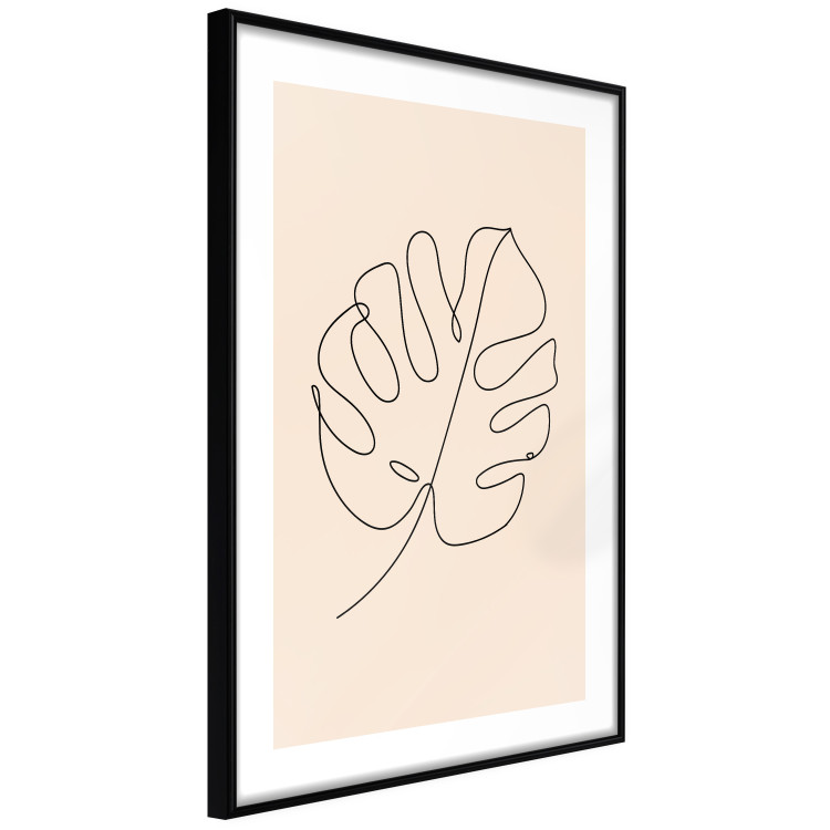 Wall Poster Linear Monstera - Minimalist Delicate Leaf on a Beige Background 146390 additionalImage 8