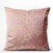 Decorative Velor Pillow Sweet dreams - a subtle pattern of gold stars on a pink background 147090