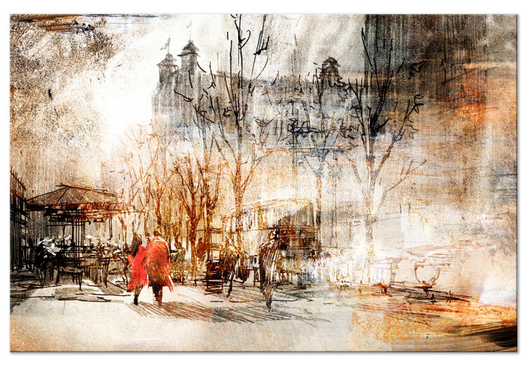 Canvas Art Print Couple in Love - People Walking in Urban Space 148790