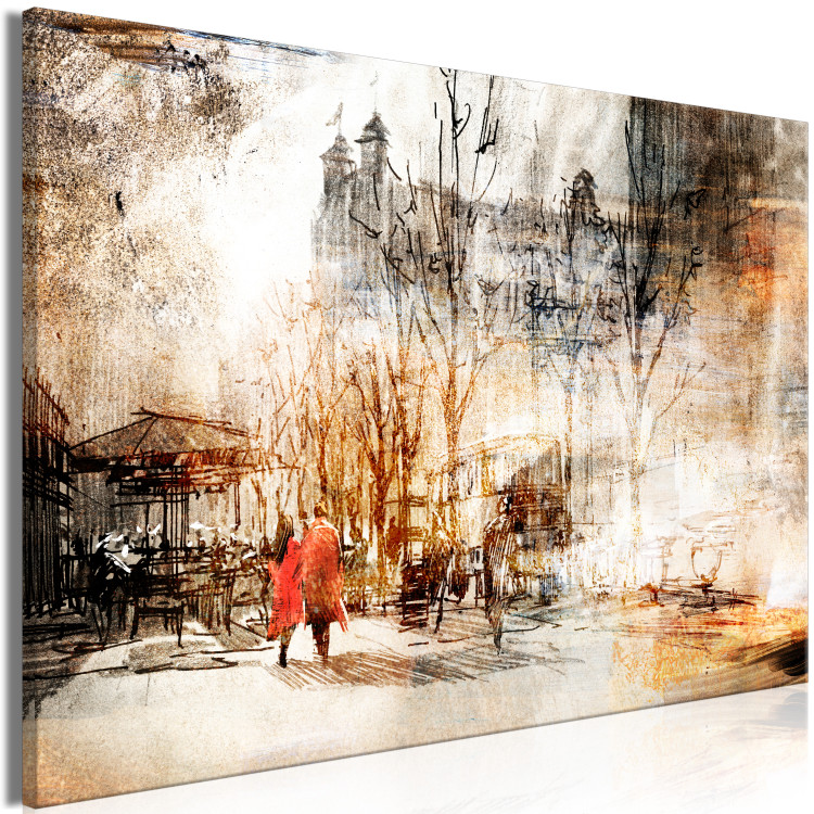 Canvas Art Print Couple in Love - People Walking in Urban Space 148790 additionalImage 2