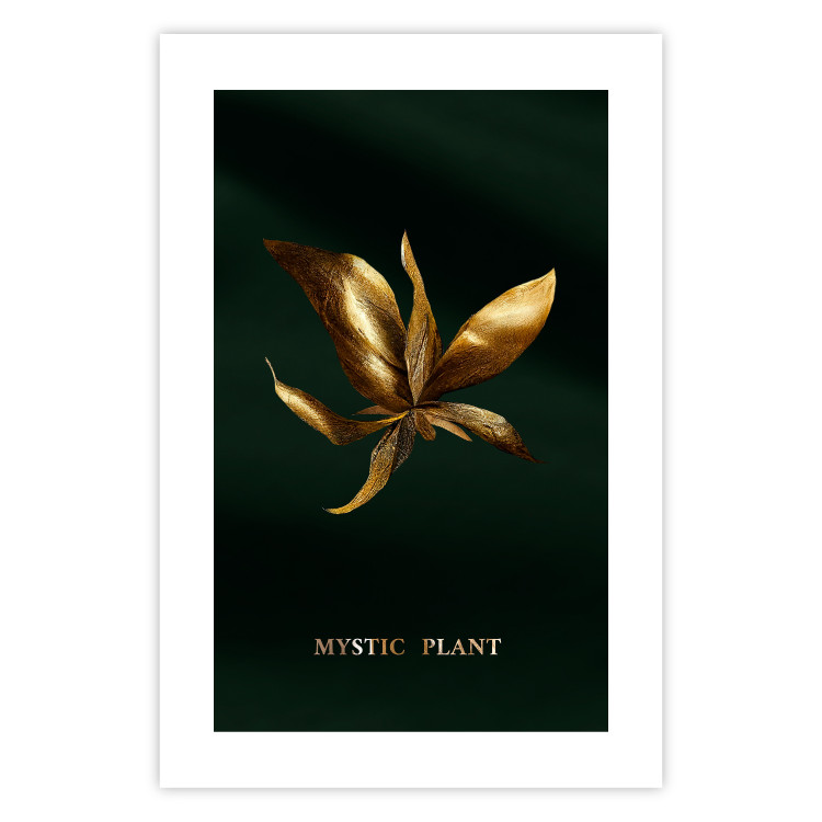 Wall Poster Shimmering Plant - Flower on a Green Silky Background 148890 additionalImage 21
