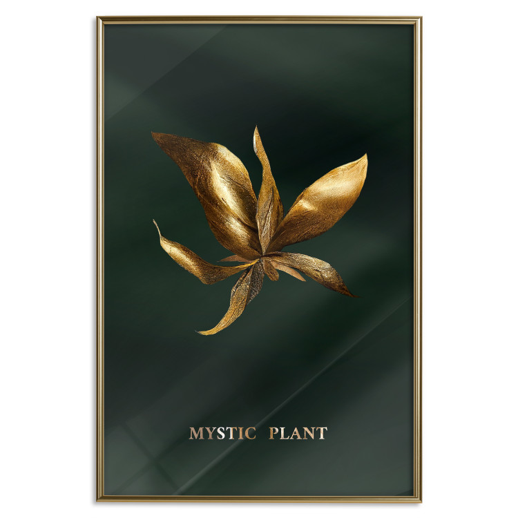 Wall Poster Shimmering Plant - Flower on a Green Silky Background 148890 additionalImage 23