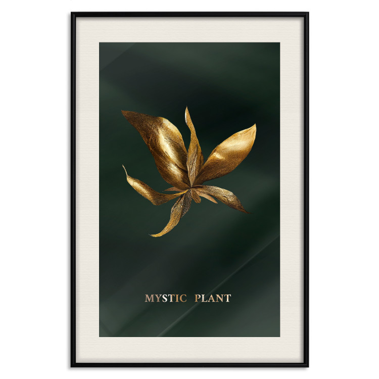 Wall Poster Shimmering Plant - Flower on a Green Silky Background 148890 additionalImage 27