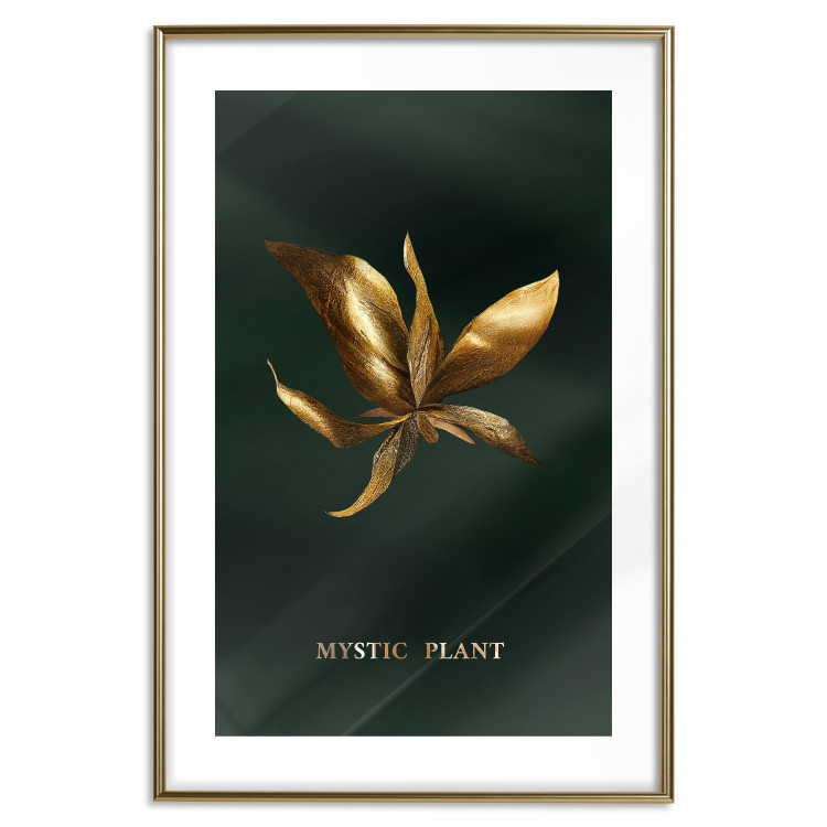 Wall Poster Shimmering Plant - Flower on a Green Silky Background 148890 additionalImage 26