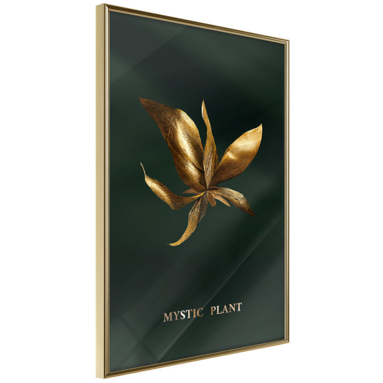 Wall Poster Shimmering Plant - Flower on a Green Silky Background 148890 additionalImage 6