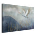 Large canvas print A Heron in Flight - A Bird Flying Against the Background of Dark Blue Mountains Covered With Fog [Large Format] 151190 additionalThumb 2