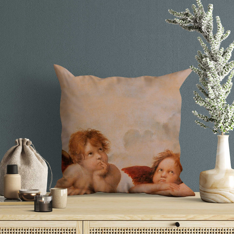 Decorative Microfiber Pillow Pensive Angels - Composition With Two Winged Figures 151290 additionalImage 4
