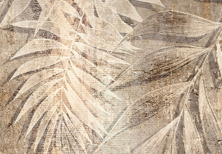 Canvas Sketch of Palm Leaves - Plant Motif on Brown Textural Background 151790 additionalImage 4